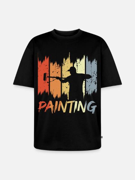 Retro Maler - Unisex Premium Oversized Bio T-Shirt - Schwarz