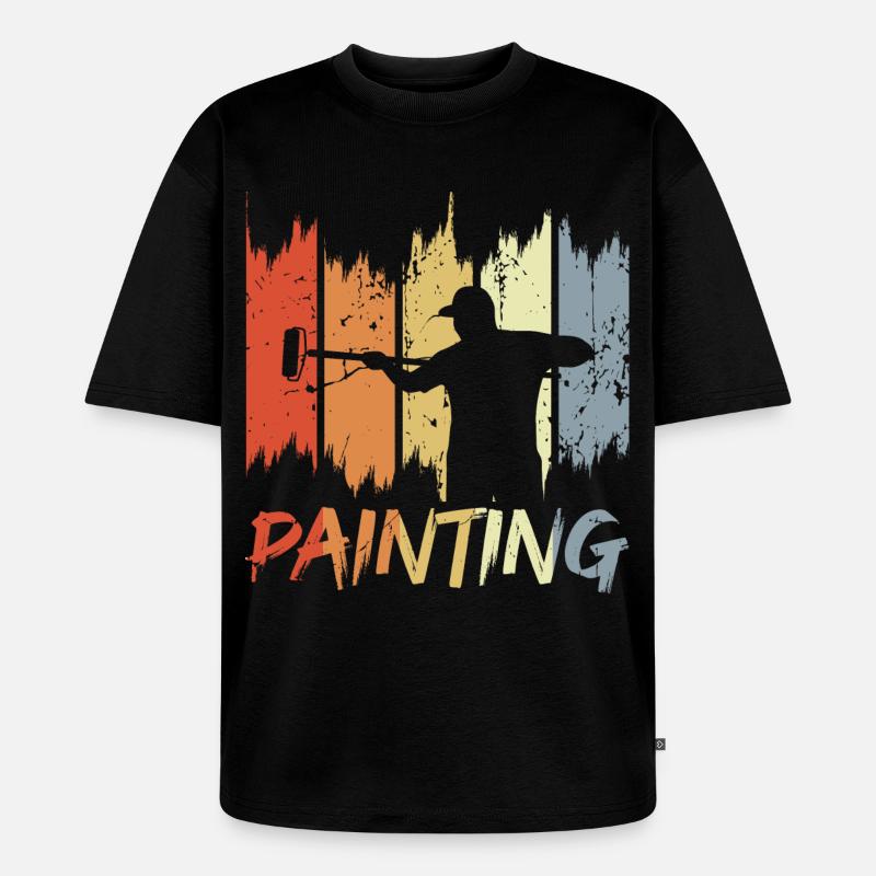 Retro Maler - Unisex Premium Oversized Bio T-Shirt - Schwarz