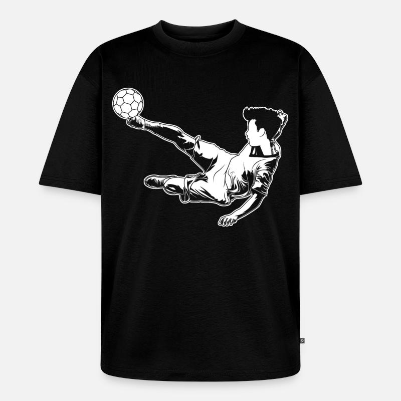 Fußballer Junge - Unisex Premium Oversized Bio T-Shirt - Schwarz