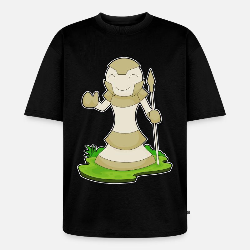 Schachfigur Bauer Schach - Unisex Premium Oversized Bio T-Shirt - Schwarz
