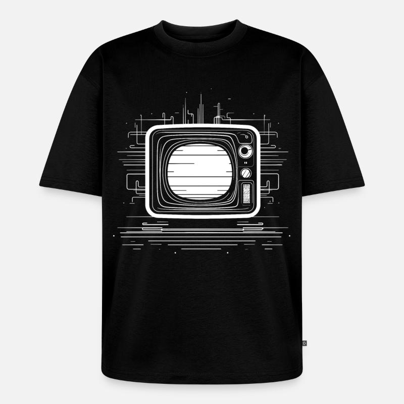 Sketch télévisé à l’ancienne - T-shirt Premium bio oversize Unisexe - noir