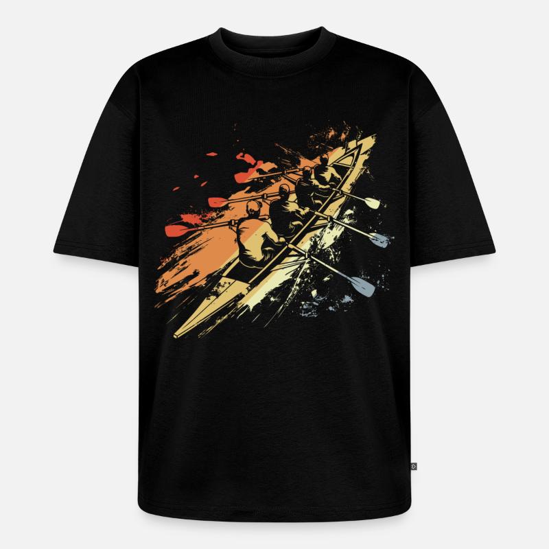 Graphique de l’équipe d’aviron rétro - T-shirt Premium bio oversize Unisexe - noir