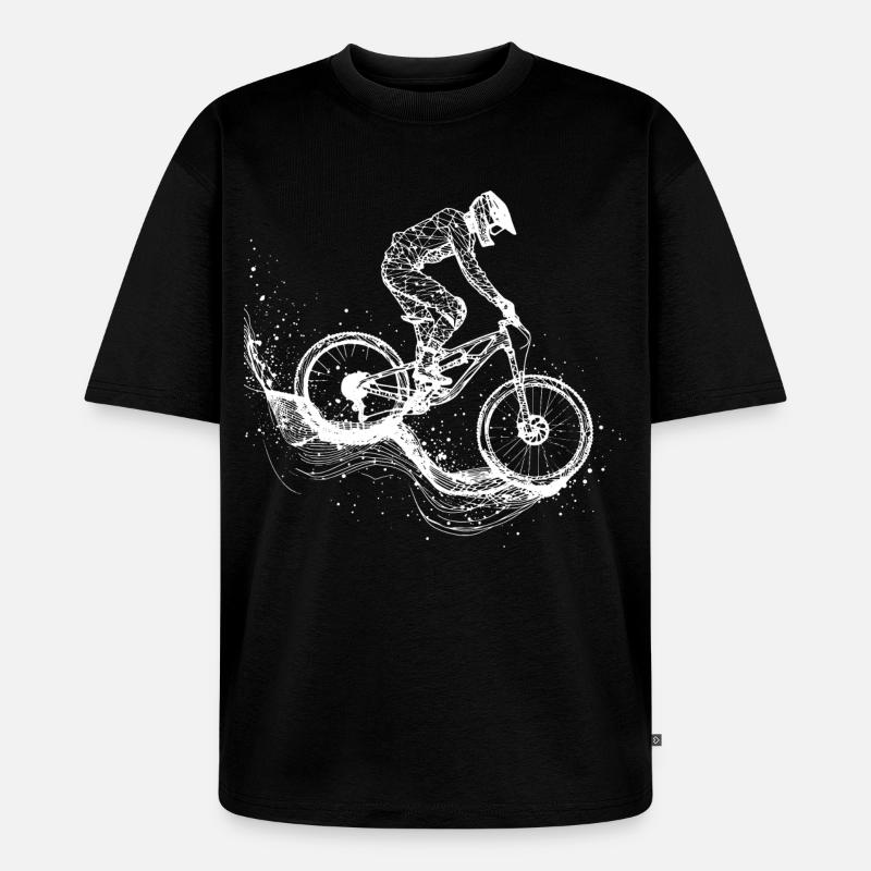 Dessin VTT - T-shirt Premium bio oversize Unisexe - noir