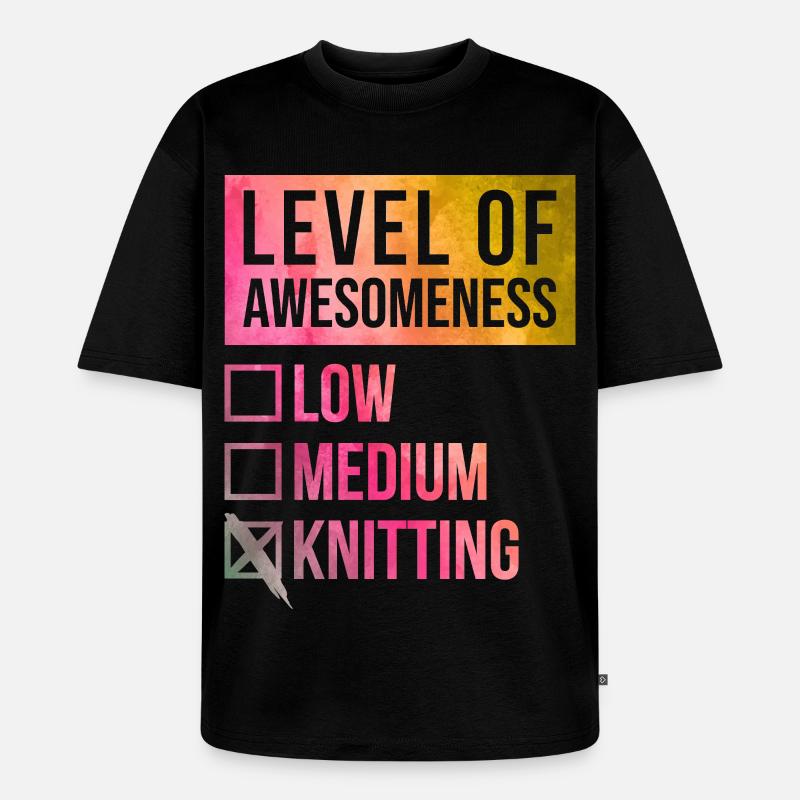 Knitting - Unisex Premium Oversized Organic T-Shirt - black