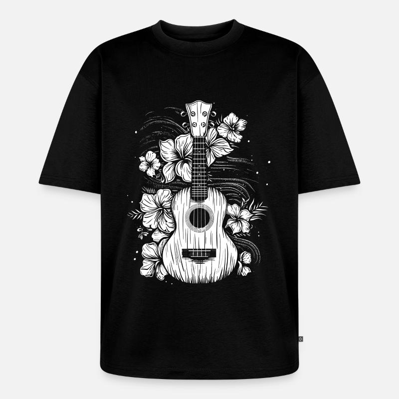 Ukulele Comic Look - Unisex Premium Oversized Bio T-Shirt - Schwarz