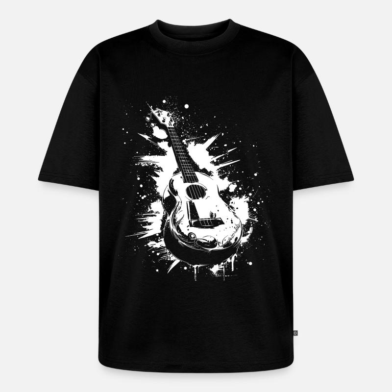 Ukulele Graffiti - Unisex Premium Oversized Bio T-Shirt - Schwarz