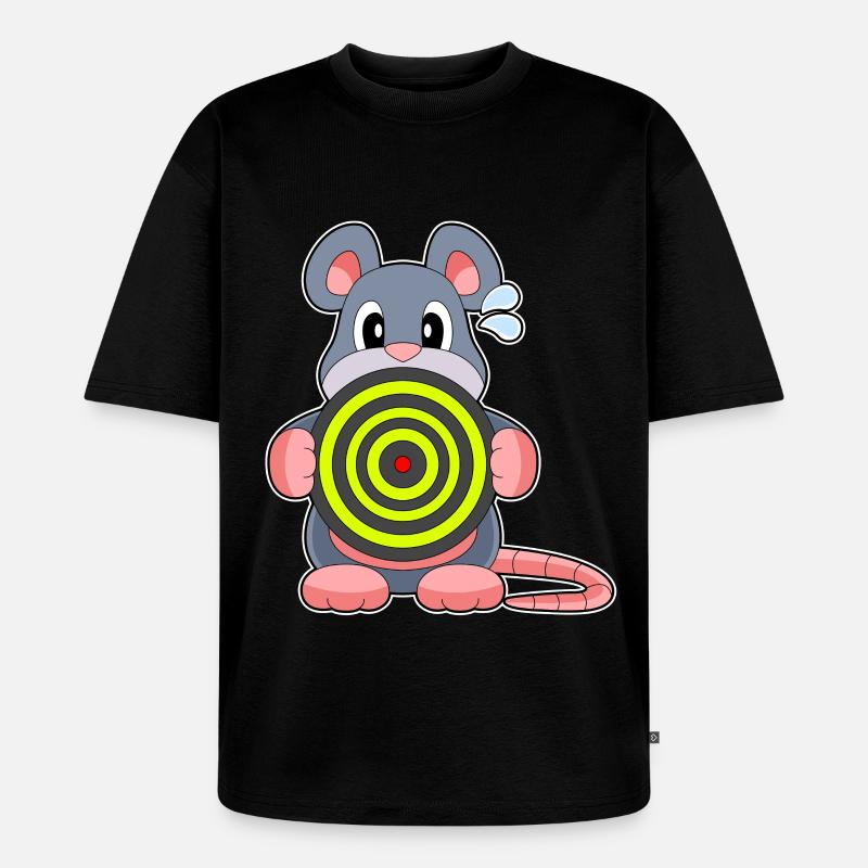 Cible de fléchettes de souris - T-shirt Premium bio oversize Unisexe - noir