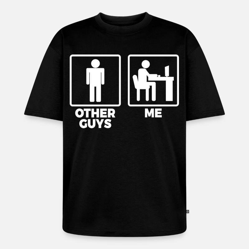 Software Ingenieur Strichfiguren - Unisex Premium Oversized Bio T-Shirt - Schwarz