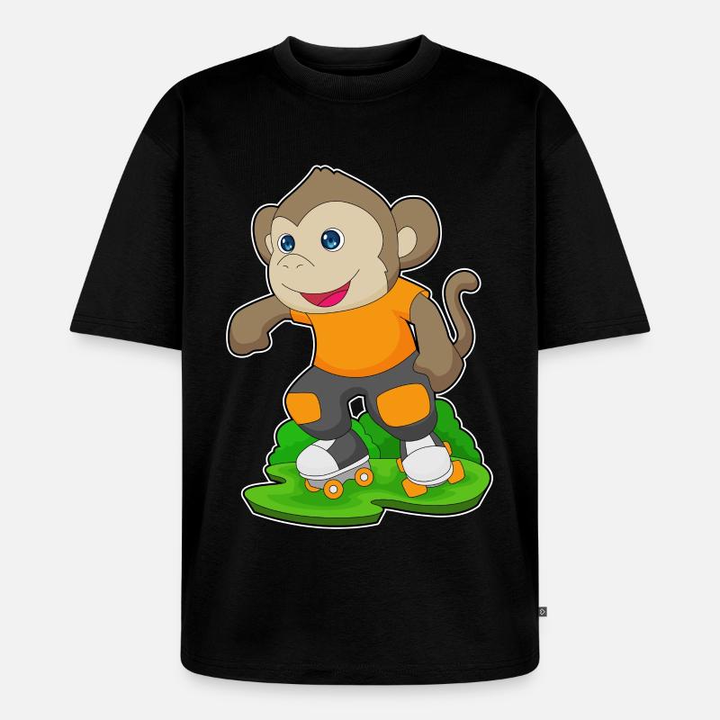 Monkey Rollers Rollers Rollers - T-shirt Premium bio oversize Unisexe - noir