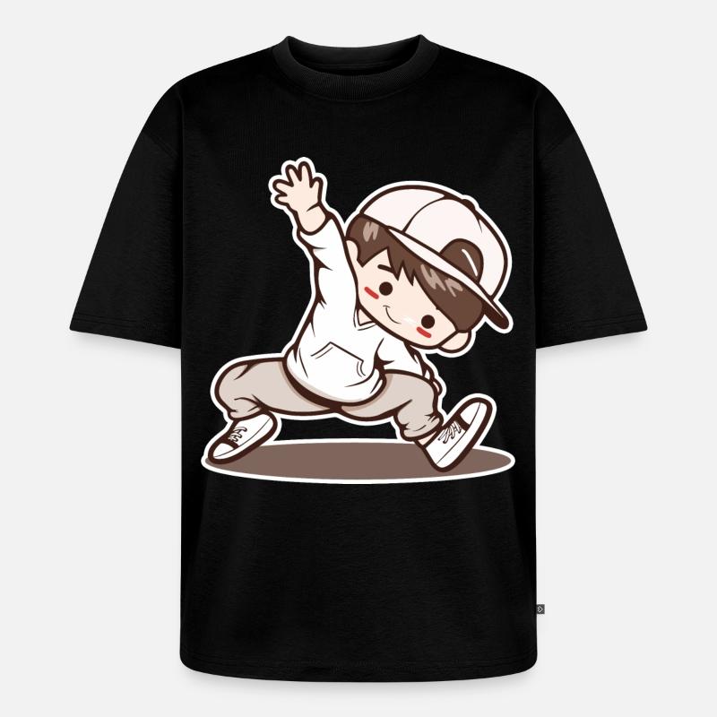 Kleiner Breakdancing Junge - Unisex Premium Oversized Bio T-Shirt - Schwarz