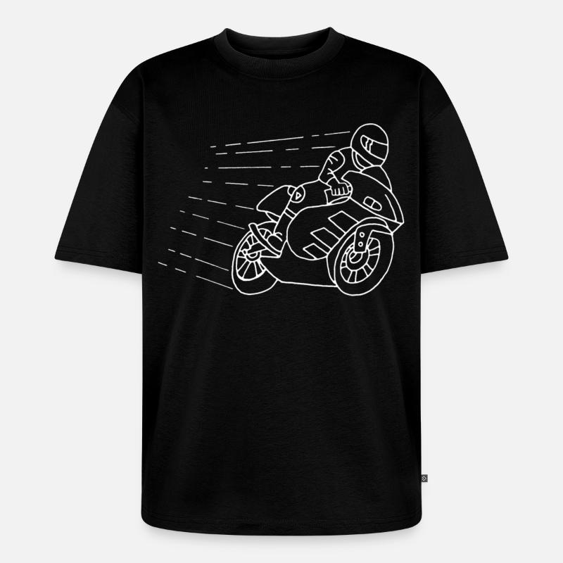 Das Gespenst des Bikers - Unisex Premium Oversized Bio T-Shirt - Schwarz