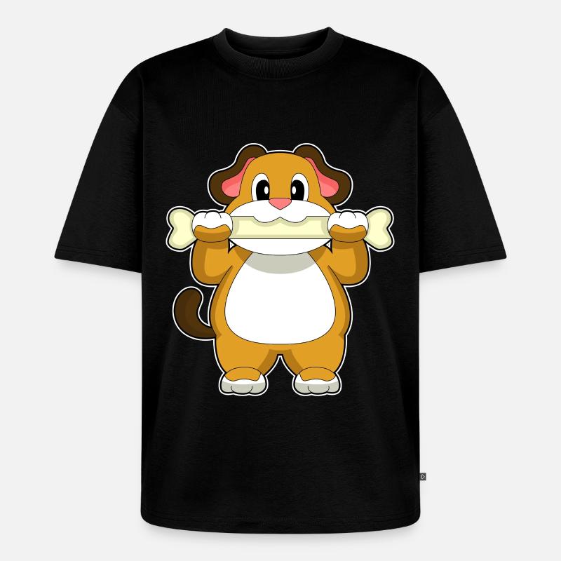 Hund Knochen - Unisex Premium Oversized Bio T-Shirt - Schwarz