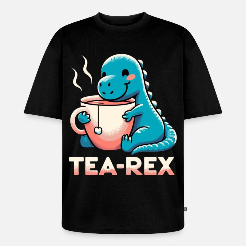 Tee Rex Tee-Rex Teetrinker Geschenk - Unisex Premium Oversized Bio T-Shirt - Schwarz