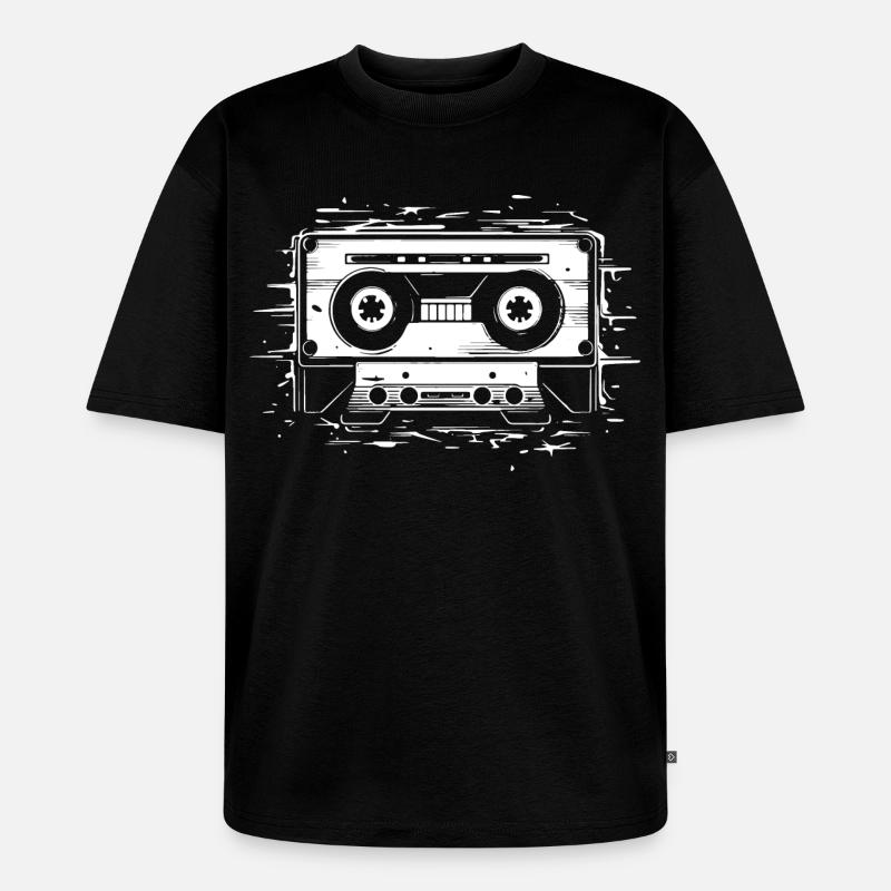 Kompakt Kassette - Unisex Premium Oversized Bio T-Shirt - Schwarz