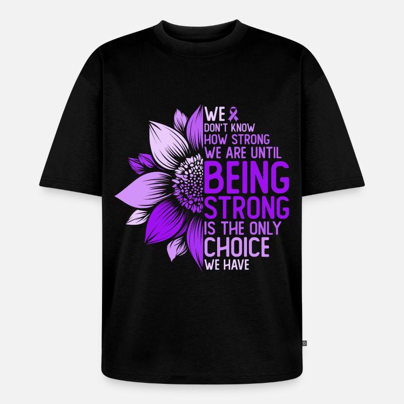 Krebs Bewusstein Sonnenblume Motivation Geschenk - Unisex Premium Oversized Bio T-Shirt - Schwarz