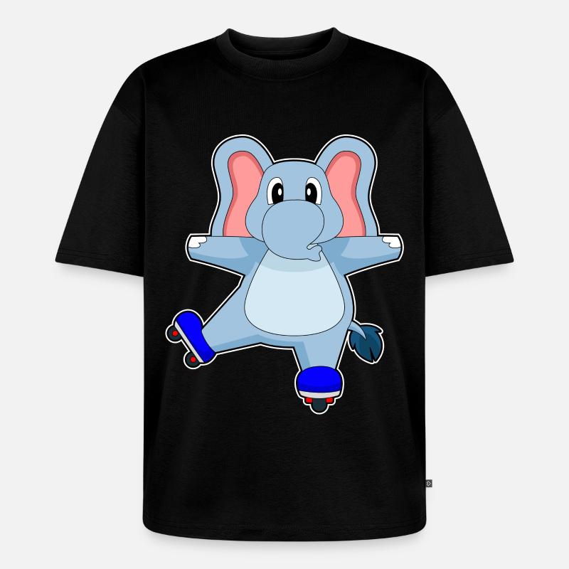 Elefant Inline skating roller skates - Unisex Premium Oversized Organic T-Shirt - black