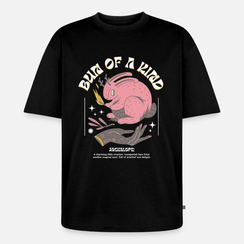 Mystischer Jackalope – Einzigartig & Magisch - Unisex Premium Oversized Bio T-Shirt - Schwarz