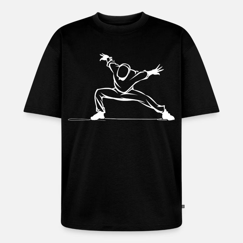 Breakdancer Zeichnung - Unisex Premium Oversized Bio T-Shirt - Schwarz