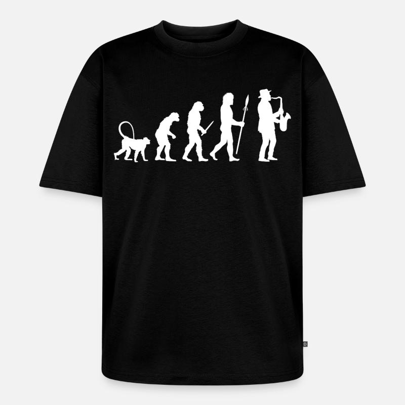 Evolution der Jazz Musik - Unisex Premium Oversized Bio T-Shirt - Schwarz