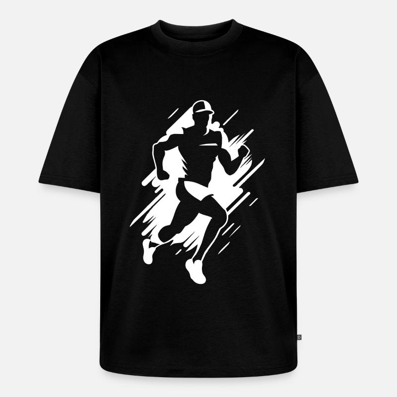 Jogger Grafik - Unisex Premium Oversized Bio T-Shirt - Schwarz