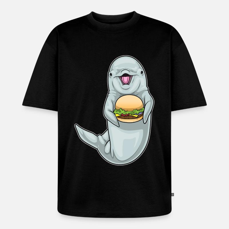 Delfin Cheeseburger - Unisex Premium Oversized Bio T-Shirt - Schwarz