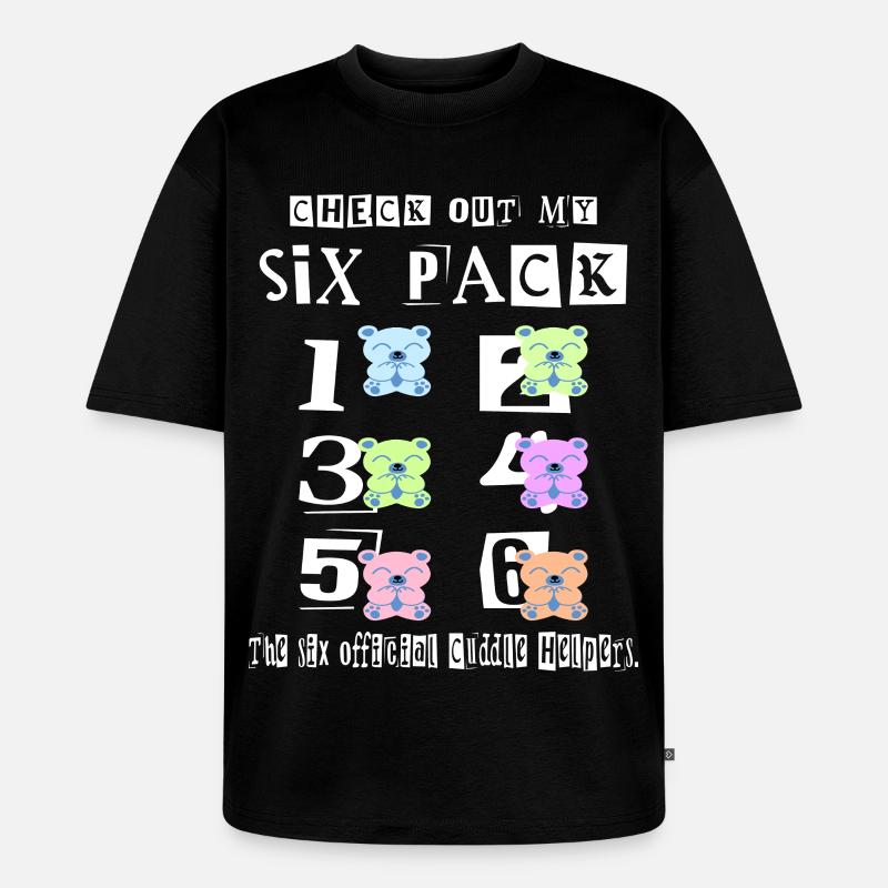 Teddy Cuddle Six Pack - Unisex Premium Oversized Organic T-Shirt - black