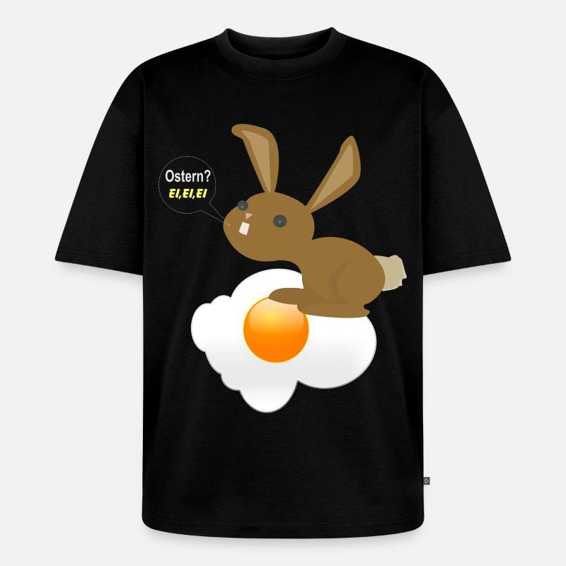 Bunny Easter Egg Egg Egg - Unisex Premium Oversized Organic T-Shirt - black