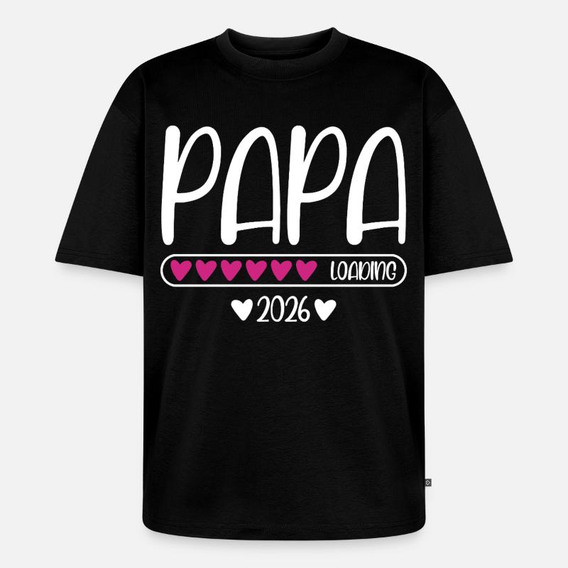 Papa 2026 loading - Unisex Premium Oversized Bio T-Shirt - Schwarz