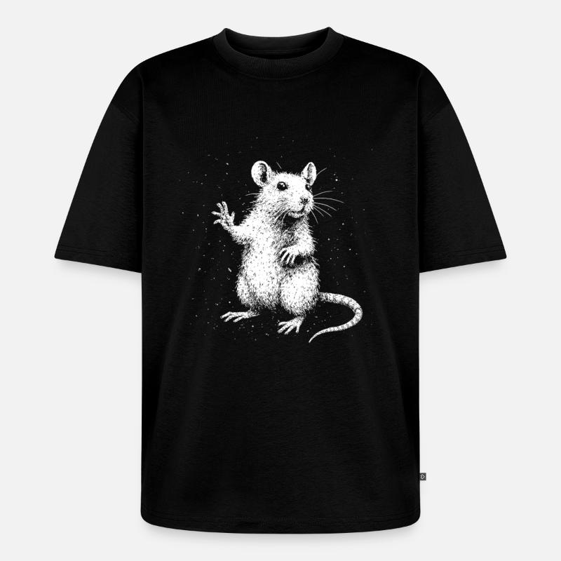 Freche Ratte mit Stil - Unisex Premium Oversized Bio T-Shirt - Schwarz
