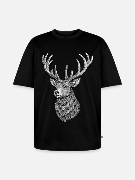 Deer - Unisex Premium Oversized Organic T-Shirt - black
