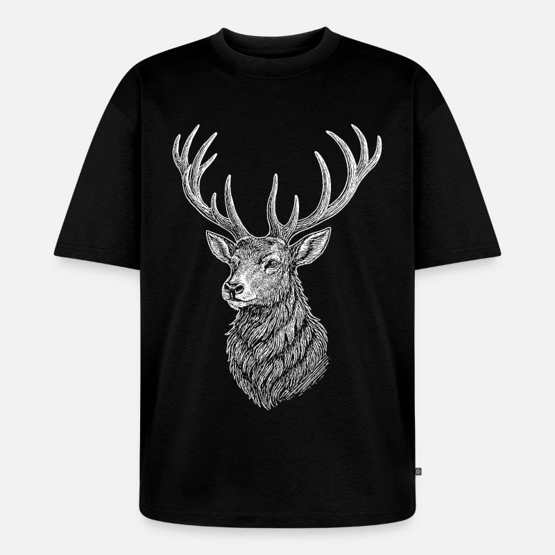 Cerf - T-shirt Premium bio oversize Unisexe - noir