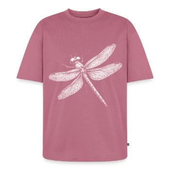 Libelle - Unisex Premium Oversized Bio T-Shirt - Mauve - Vorne - Thijin (182cm) & Selfina (174cm)