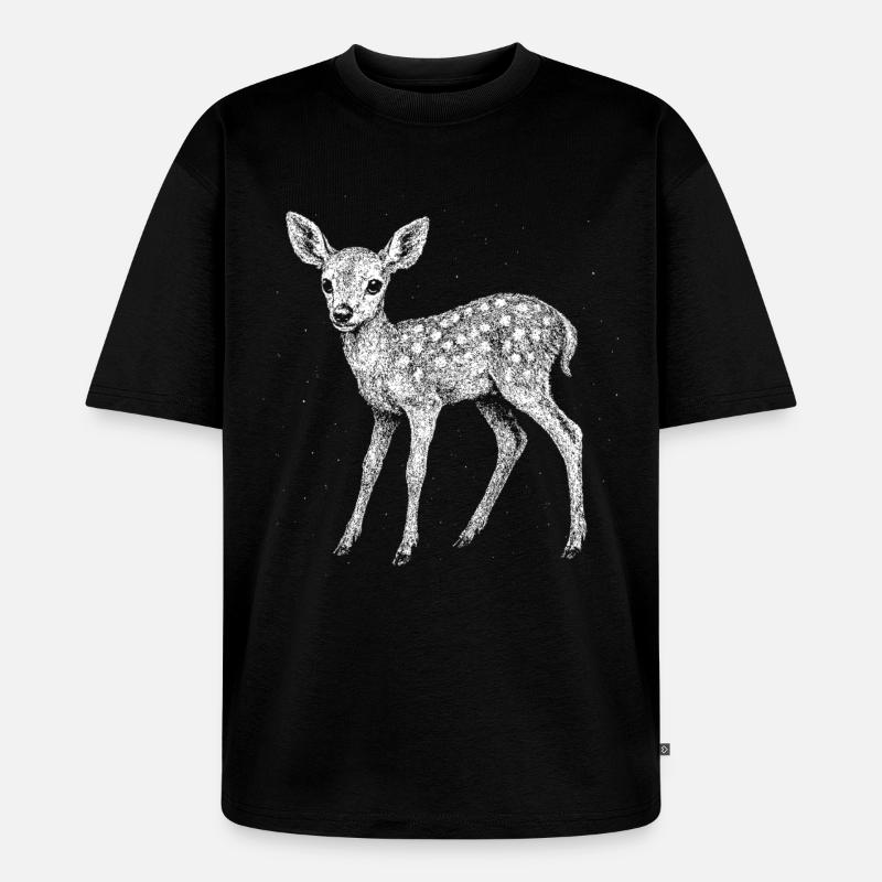 Rehkitz - Unisex Premium Oversized Bio T-Shirt - Schwarz