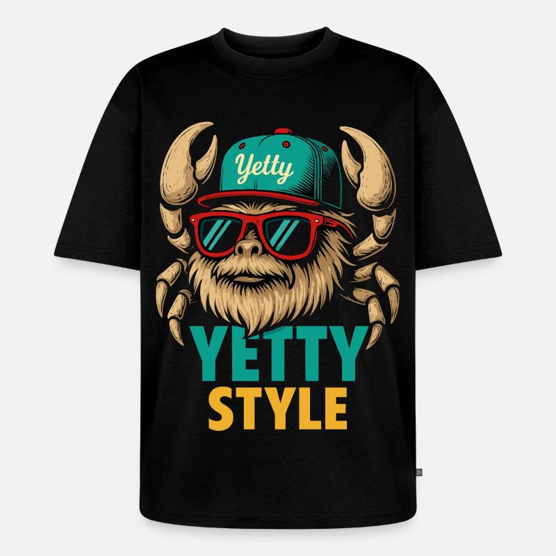 Graphisme Yeti Style Yetty - T-shirt Premium bio oversize Unisexe - noir