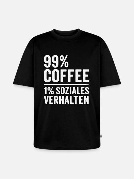 99% Coffee - Unisex Premium Oversized Organic T-Shirt - black
