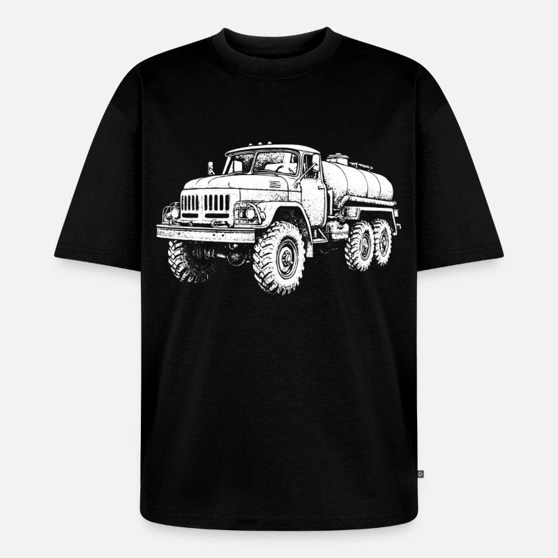 Schwerlast-Koloss Retro - Unisex Premium Oversized Bio T-Shirt - Schwarz