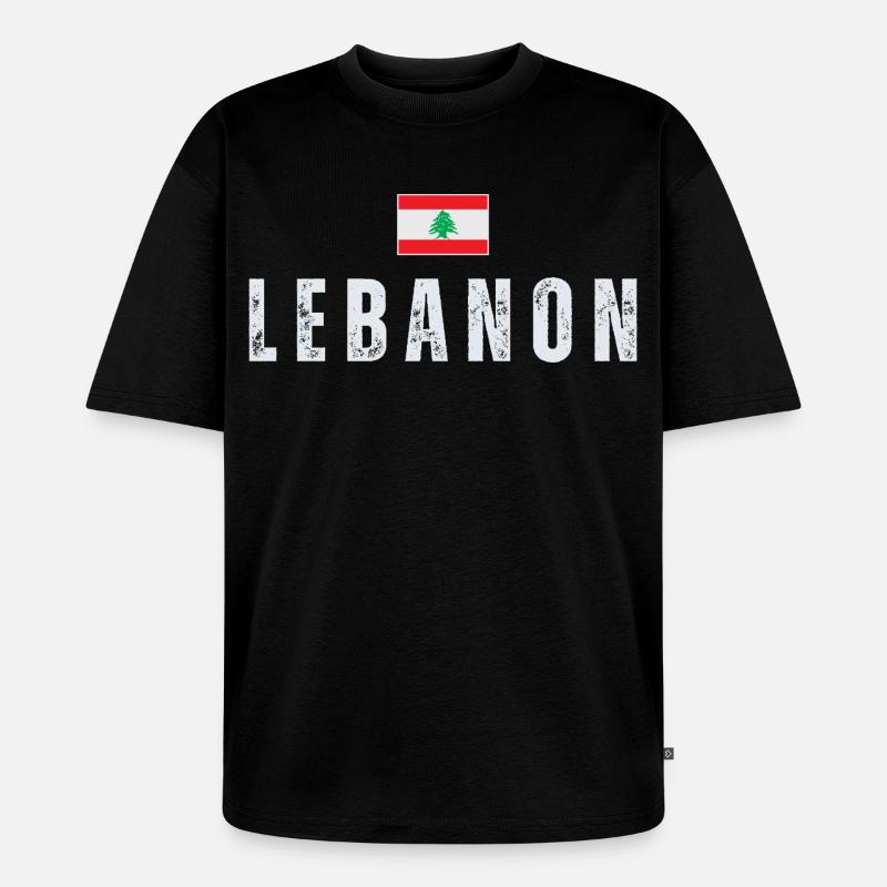Fier drapeau libanais du Liban - T-shirt Premium bio oversize Unisexe - noir