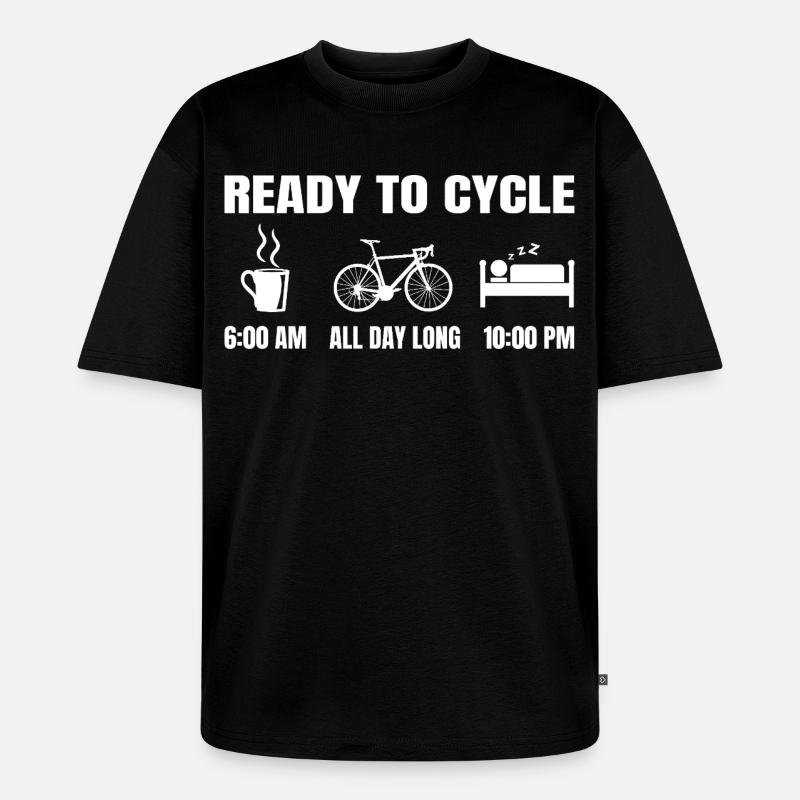 Lustige Radfahrer Routine - Unisex Premium Oversized Bio T-Shirt - Schwarz