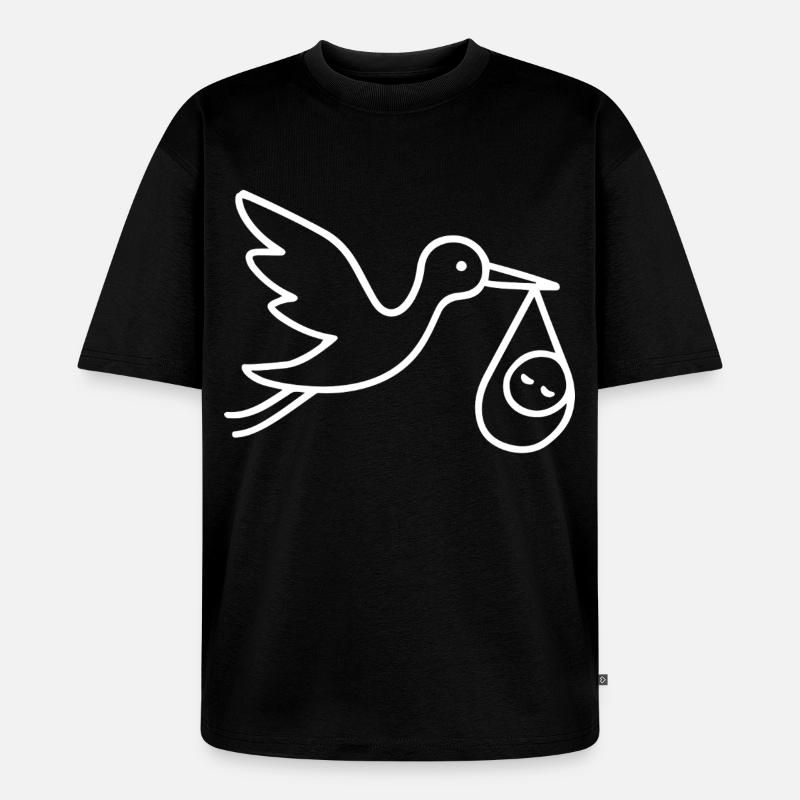 Arrivée minimale de bébé - T-shirt Premium bio oversize Unisexe - noir