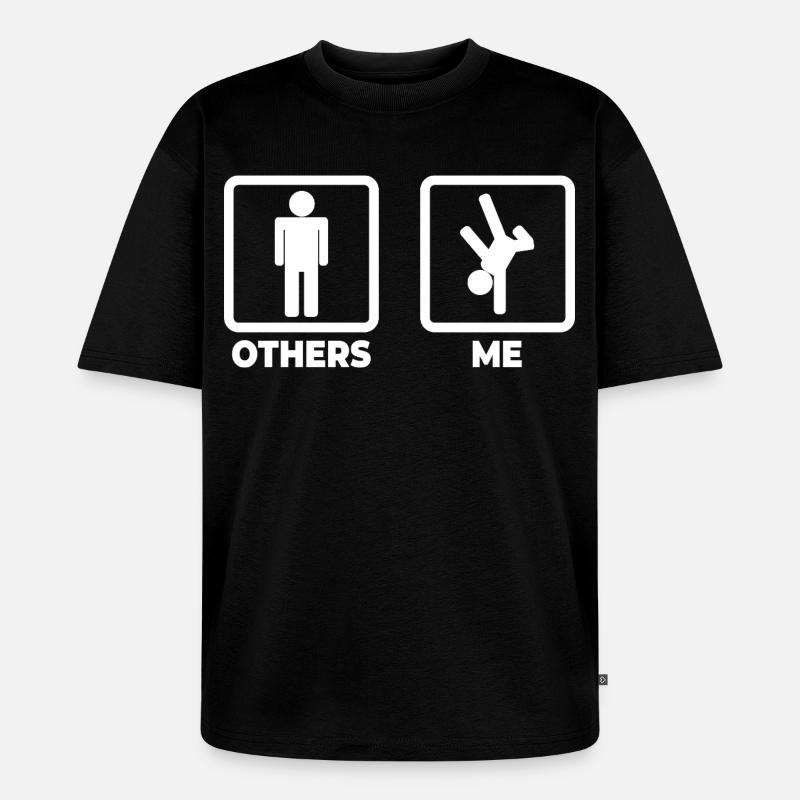Breakdancer Strichmännchen - Unisex Premium Oversized Bio T-Shirt - Schwarz