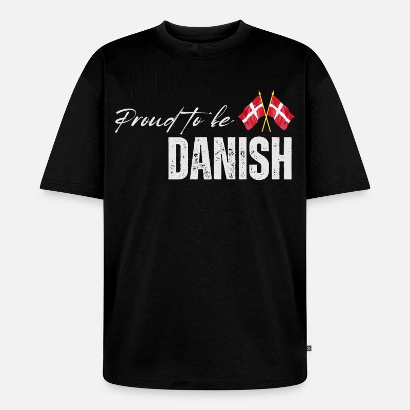 Stolzer Däne, ich liebe Dänemark - Unisex Premium Oversized Bio T-Shirt - Schwarz
