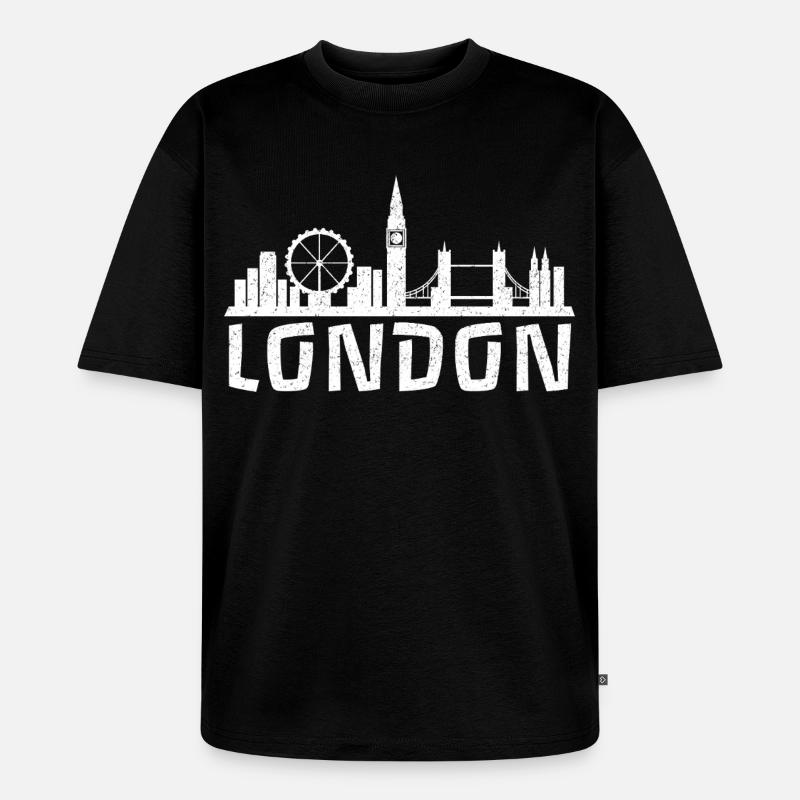 London Calling - Unisex Premium Oversized Bio T-Shirt - Schwarz