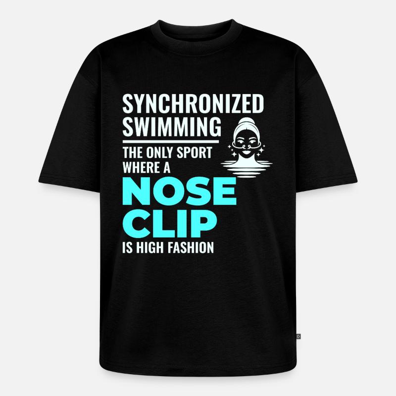 Synchronschwimmen Nasenklammer Mode - Unisex Premium Oversized Bio T-Shirt - Schwarz