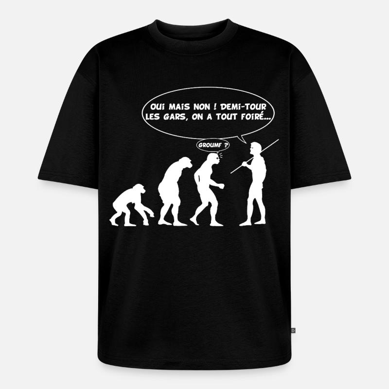 Evolution error (white) - Unisex Premium Oversized Organic T-Shirt - black