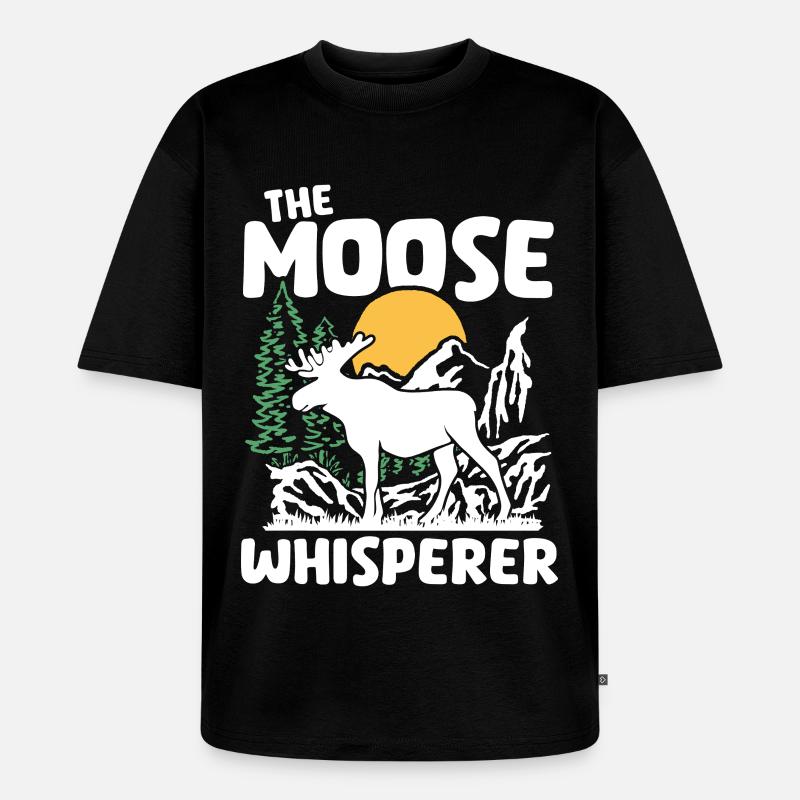 Moose Nature Silhouette Design - Unisex Premium Oversized Bio T-Shirt - Schwarz