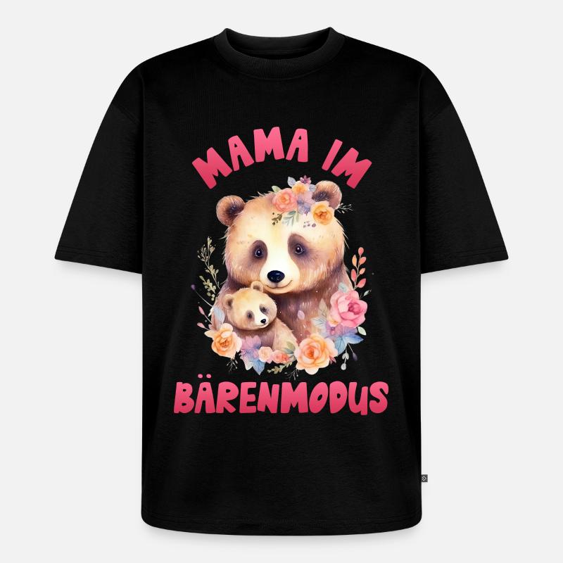 Werdende Mutter MAMA IM BÄRENMODUS Lustig - Unisex Premium Oversized Bio T-Shirt - Schwarz