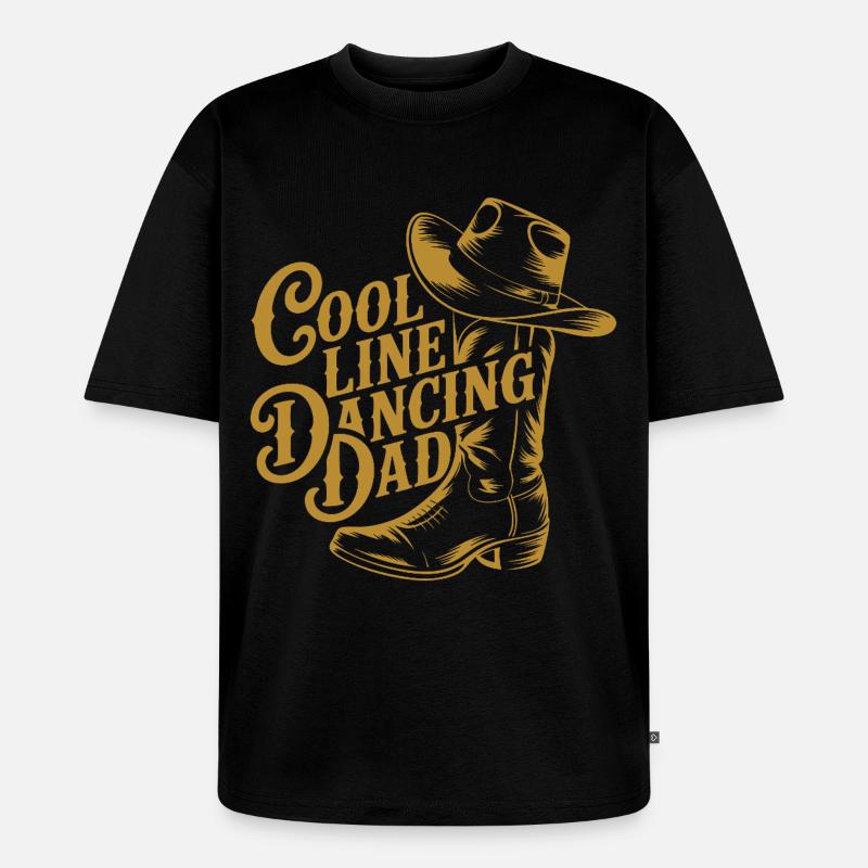 Line dance dad cool dancing dad - Unisex Premium Oversized Organic T-Shirt - black