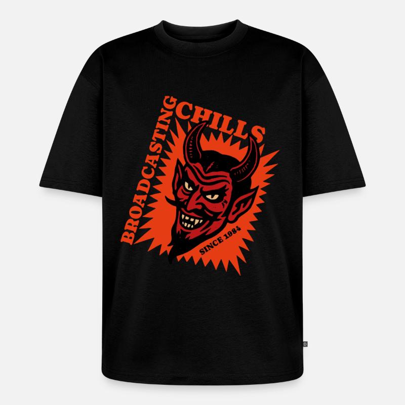 Broadcasting Chills - Devil - Teufel - Unisex Premium Oversized Organic T-Shirt - black
