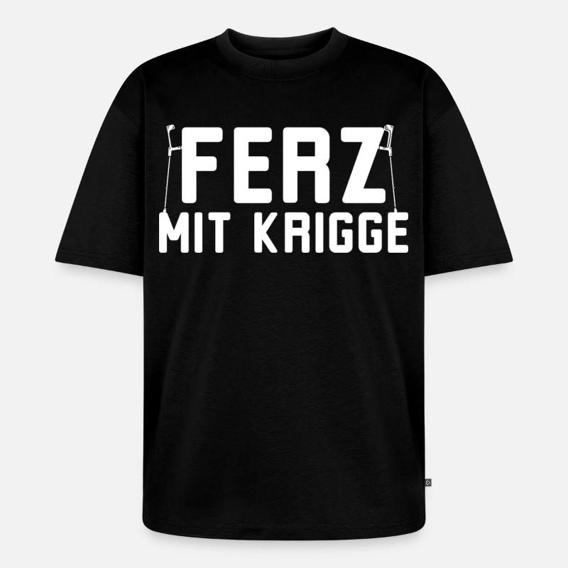 Ferz avec Krigge Dialecte hessois - T-shirt Premium bio oversize Unisexe - noir
