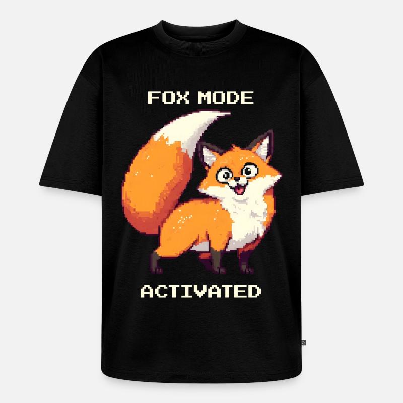 Fuchsmodus aktiviert | derpy Fuchs Humor - Unisex Premium Oversized Bio T-Shirt - Schwarz